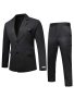 2-piece Men's Casual Solid Color Suit Set Classic Style Blazer And Pants Formal Business Attire Versatile Fashion Suit