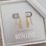 Haisley Gold - Gold Plated 925 Sterling Silver Cz Dangle Earrings Size: 6X12MM
