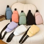 Girl's Fashion Solid Color Crossbody Bag With Zipper Closure And Adjustable Strap Casual Commuting Sling Bag For Travel And Dail