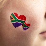 Sa Flag Temporary Heart Tattoo 8 Pack