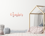 Personalised Script Name Wall Sticker - Metallic Rose Gold