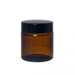 50ML Amberised Glass Jar With Black Lid 58 400