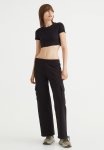 Cotton Cropped Top - Black