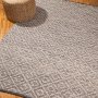 Wool Carpet Arabian - Grey & Ivory Maze Pattern