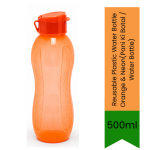 Reusable Plastic Water Bottle Orange & Neon Pani Ki Botal Water Bottle 500ML - Durable Leak-proof Portable Drink Bottle For Gy