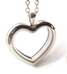 FL52 - Silver High Quality Stainless Steel Heart Locket Necklace With Chain
