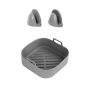 3 Piece Sqaure Reusable Silicone Air Fryer Basket With Silicone Mitts