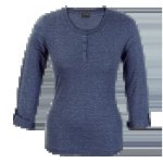 145G Henley Long Sleeve T-Shirt Ladies