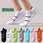 5 7 Pairs Women's Athletic Running Socks Breathable Cushioned Towel Bottom Sports Basketball Socks Thickened Outdoor Socks
