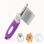 1PC Stainless Steel Dematting Comb For Dogs Dog Undercoat Rake For Detangling Matted Fur Safety Blade Pet Grooming Tool For All