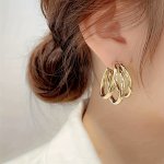 Exaggerated Minimalist Style Geometric C Shaped Clip Earrings Half Circle Glossy Hollow Ear Clip No Piercing Ear Jewelry