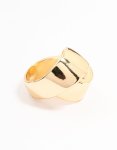 Goldair Gold Plated Puffy Wrapped Layered Ring - M l