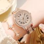 Rhinestone Decor Quartz Watch Casual Starry Dial Analog Dress Watch Gift For Mother's Day Valentine's Day