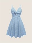Floral Print Twist Front Cami Dress Elegant Cut Out Dress For Spring & Summer Women's Clothing