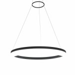 Ring LED Dimmable Aluminium Pendant Light Black White - White