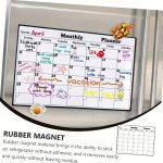 Dry Erase Magnetic Monthly Calendar For Refrigerator - 27.94X20.32 Cm Blank Undated Yearly Planner Easy Wipe Off Rectangle Plast