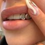 Hip-hop Style Copper Fangs - Double Pointed Teeth Grillz With Application Tool Perfect For Parties & Casual Attire