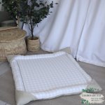 A Beige Checkered Pattern Playmat