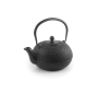 1.8 Litre Black Cast Iron Teapot With Enameled Interior