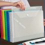 10pcs Large Capacity A4 Size File Bag Waterproof Transparent Plastic File Bag Durable Button Closure Document Organizer For School And Office Supplies Papers Storage Essential