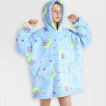 Kids Unicorn On The Moon Oversized Plush Blanket Hoodie