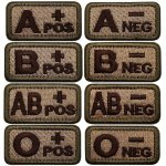 1PC Tactical Blood Type Hook And Loop Patch A+ B+ Ab+ O+ Positive Pos B- Ab- O- A- Negative Neg Embroidered Military Badge For
