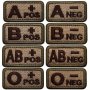 1PC Tactical Blood Type Hook And Loop Patch A+ B+ Ab+ O+ Positive Pos B- Ab- O- A- Negative Neg Embroidered Military Badge For