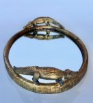 Oval Mirrored Tray – Crocodile Handles – 7X53X31CM