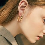 Chic Geometric U-shaped Earrings - Elegant & Retro Style Alloy With 925 Silvery Posts For Casual Attire Or Parties