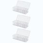 3 Pack - Multi-compartment Storage Box For Chargers & Wires - Transparent