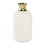 Oatmeal And Gold Bottle Vase 18CM