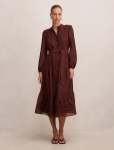 Rachel Lace Trim Midi Dress - 20 Deep Rust