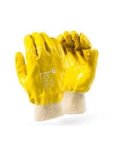 Yellow Nitrile Coated Knitted Wrist Gloves – Durable & Dexterity & Rough Finish Fully Dipped