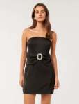 Sanji Satin Strapless MINI Dress - 16 Black