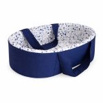 Carry Cot Printed Navy: Modern Terrazzo Print Blue