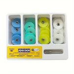 40PCS BOX Dental Polishing Discs Set 40PCS DISC+1PC Mandrel Resin Tooth Interdental Grinding Surface Polishing Strip Bend Machin
