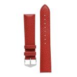 Kansas Buffalo Embossed Calf Leather In Red With Red Stitch - 20MM Silver