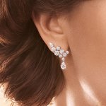 Delicate Wings With Water Drop Pendant Stud Earrings Copper Silver Plated Jewelry Zirconia Inlaid Elegant Luxury Style For Women