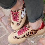 Lumi Leather Sneaker - White red Leopard - 8