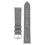 Osiris Calf Leather With Nubuck Effect Watch Strap In Grey - 20MM Silver