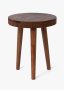 Ridged Handcrafted Solid Wood Side Table