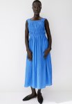Smocked-bodice Dress - Blue