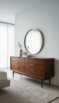 Scandinavian Mid-century Walnut 6-DRAWER Buffet Without Mirror