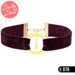 Burgundy With Gold Tone Circular-shaped
