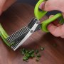 1pc Stainless Steel Kitchen Scissors Multi Layer Vegetable Scissors Green Onion Scissors With 5 Blabe Multifunctional Kitchen Cutter Vegetable Shears Kitchen Gadgets Kitchen Supplies