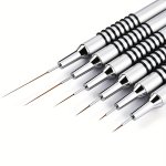 Nail Art Liner Brushes Set 6PCS Nail Art Design Brush Striping Thin Long Lines Dotting Drawing Pen Uv Gel Polish Painting Metal