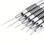 Nail Art Liner Brushes Set 6Pcs Nail Art Design Brush Striping Thin Long Lines Dotting Drawing Pen UV Gel Polish Painting Metal Handle Striper