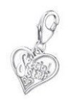C582 - 925 Sterling Silver Special Sister Charm Clear Cz