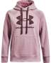 Women's Ua Rival Fleece Logo Hoodie - Mauve Pink / LG