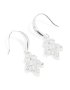 Silver Plated Cubic Zirconia Flower Vine Hook Earrings